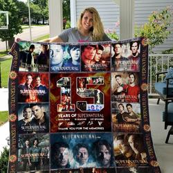 15 Years Of Supernatural Poster Quilt Blanket and Home Decor