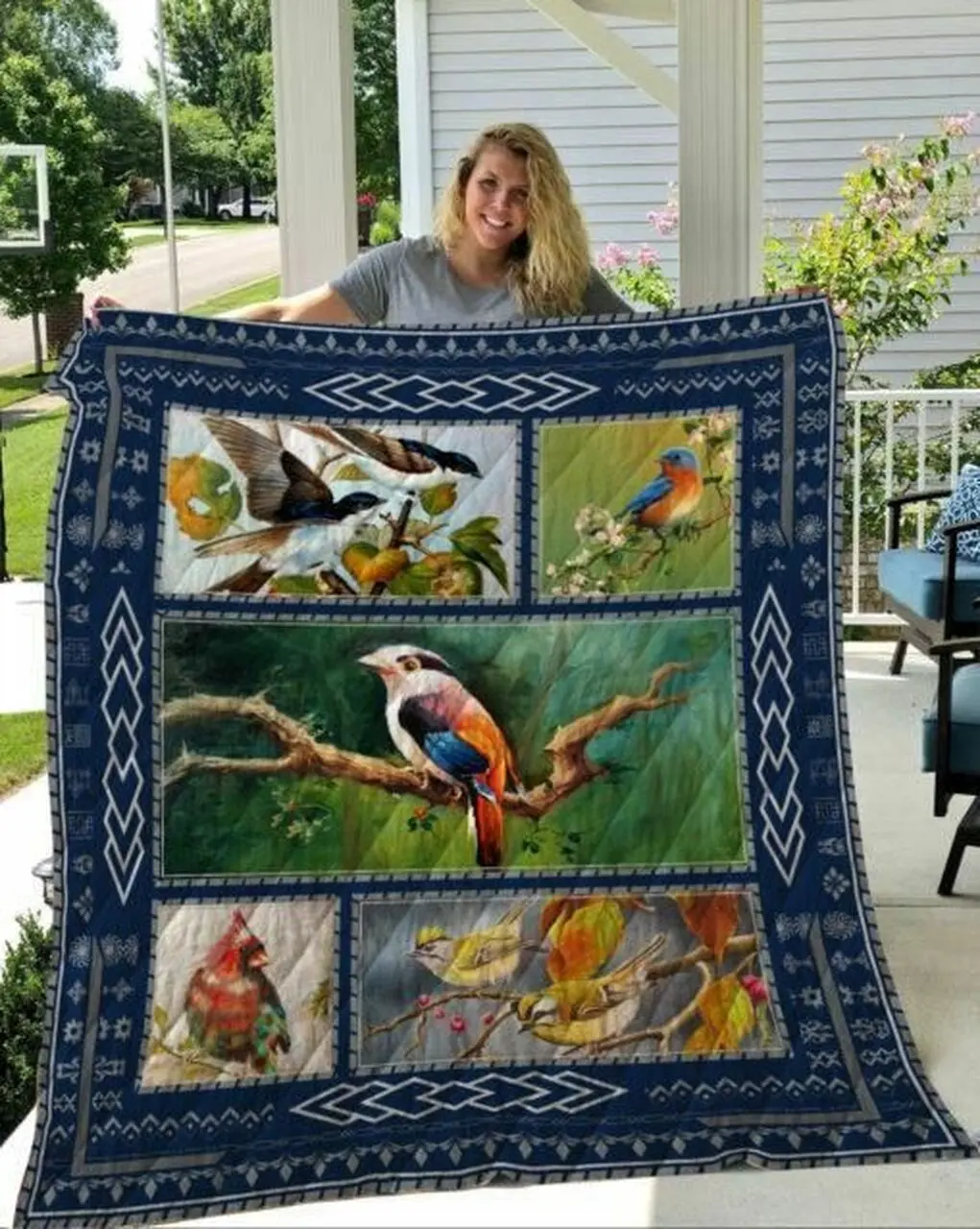 18005 Biirds Customize Quilt Blanket and Home Decor
