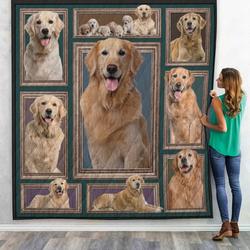 3D Golden Retriever Custom Quilt and Home Decor