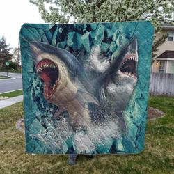3D Shark HVT160802 Quilt Blanket Sleepy and Home Decor