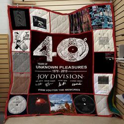 40 Years Of Unknown Pleasures Joy Division 1979-2019 Quilt Blanket Th1707 and Home Decor