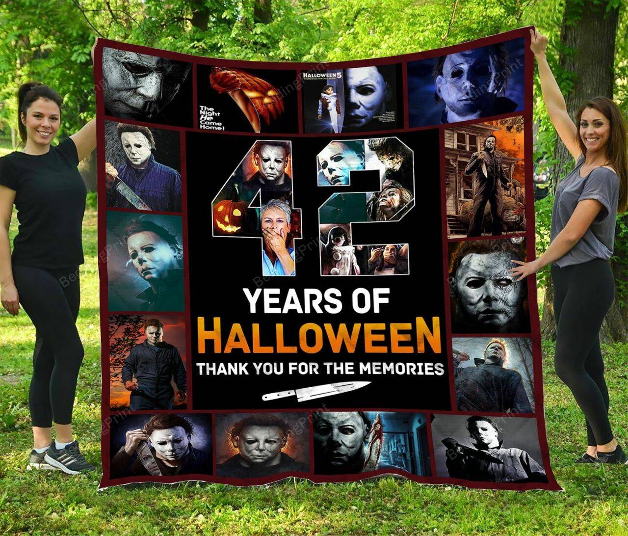42 Years Of Halloween Quilt Blanket and Home Decor