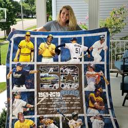 50 Years Of San Diego Padres Quilt Blanket Great Customized Blanket Gifts For Birthday Christmas Thanksgiving and Home Decor
