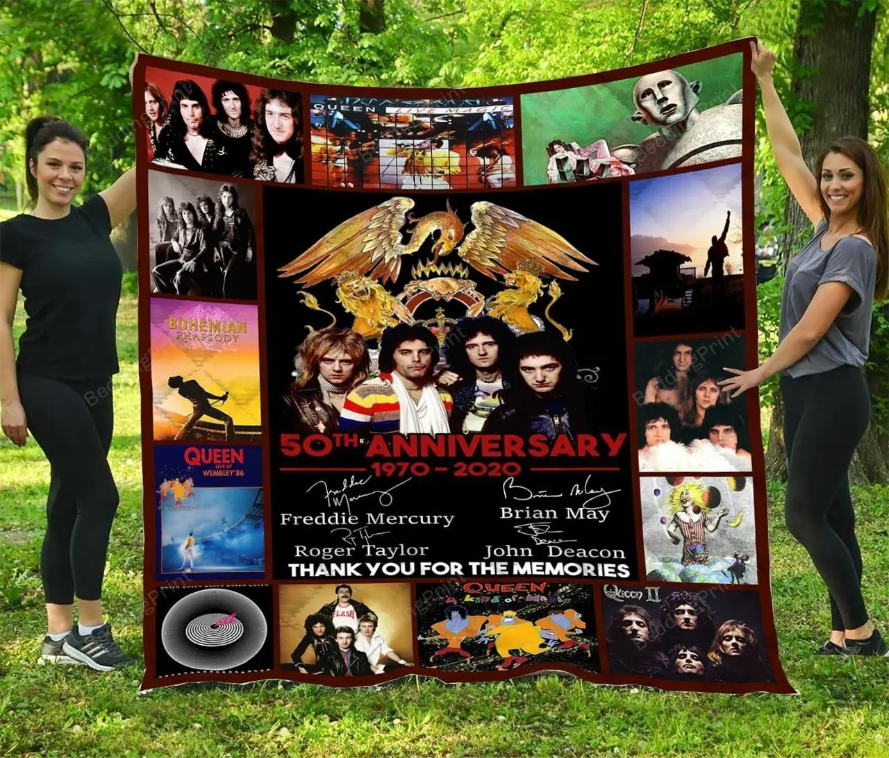 50Th Anniversary Of Queen Band All Season Plus Size Quilt Blanket and Home Decor