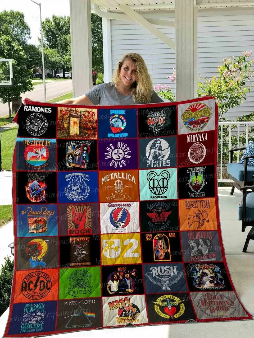80S Rock Band Music All Season Plus Size Quilt Blanket and Home Decor