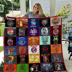 80S Rock Band Music All Season Plus Size Quilt Blanket and Home Decor