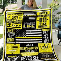 911 Dispatcher Gold Has Your Back Blanket Kc1707 Quilt and Home Decor