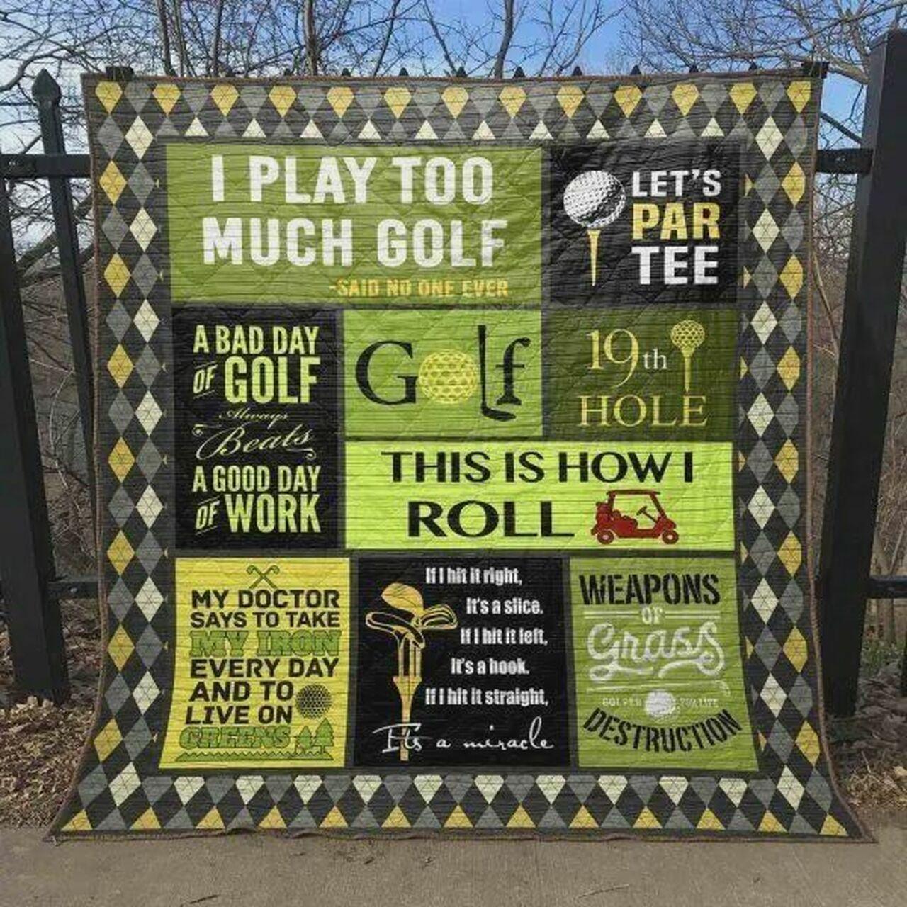 A Bad Day Of Golf Always Beats A Good Day Of Work Quilt Blanket Great Customized Blanket Gifts For Birthday Christmas Thanksgiving and Home Decor