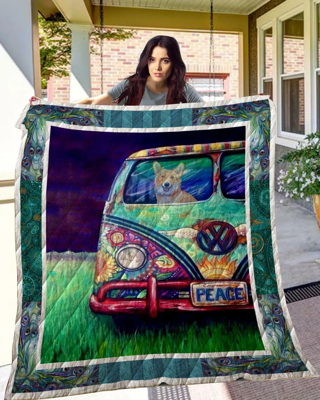 A Bc-Corgi 1 Quilt Blanket and Home Decor