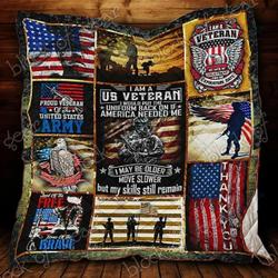 A Bc I Am A U.S Veteran Quilt Blanket Kc1307 and Home Decor