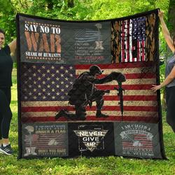 A Bc - Retired Soldiers And Veterans Premium Quilt Blanket and Home Decor
