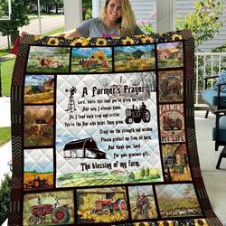 A FarmerS Prayer Please Protect Me From All Harm Quilt Blanket Great Customized Blanket Gifts For Birthday Christmas Thanksgiving and Home Decor