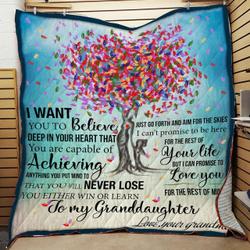 A Gift For My Beloved Granddaughter Quilt Blanket ABC07113625 and Home Decor