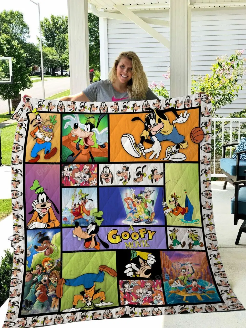 A Goofy Movie, Goofy & Max, Disney Quilt Blanket Goofy Disney Gift For Fans and Home Decor