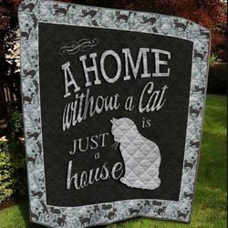 A Home Without Cat Quilt Blanket  Quilt and Home Decor