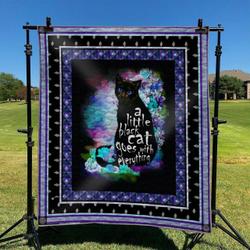 A Little Black Cat Goes With Everything DHCKL0909 Quilt Blanket and Home Decor