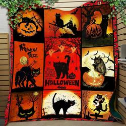 A Little Black Cat Goes With Everything Halloween KL2409003CL Quilt Blanket and Home Decor