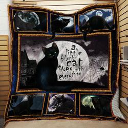 A Little Black Cat Goes With Everything Quilt Blanket ABC07111667 and Home Decor