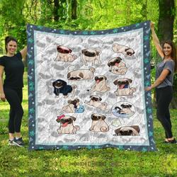 A Lot Of Pug VF2 NTTH011298 3D Customized Quilt and Home Decor