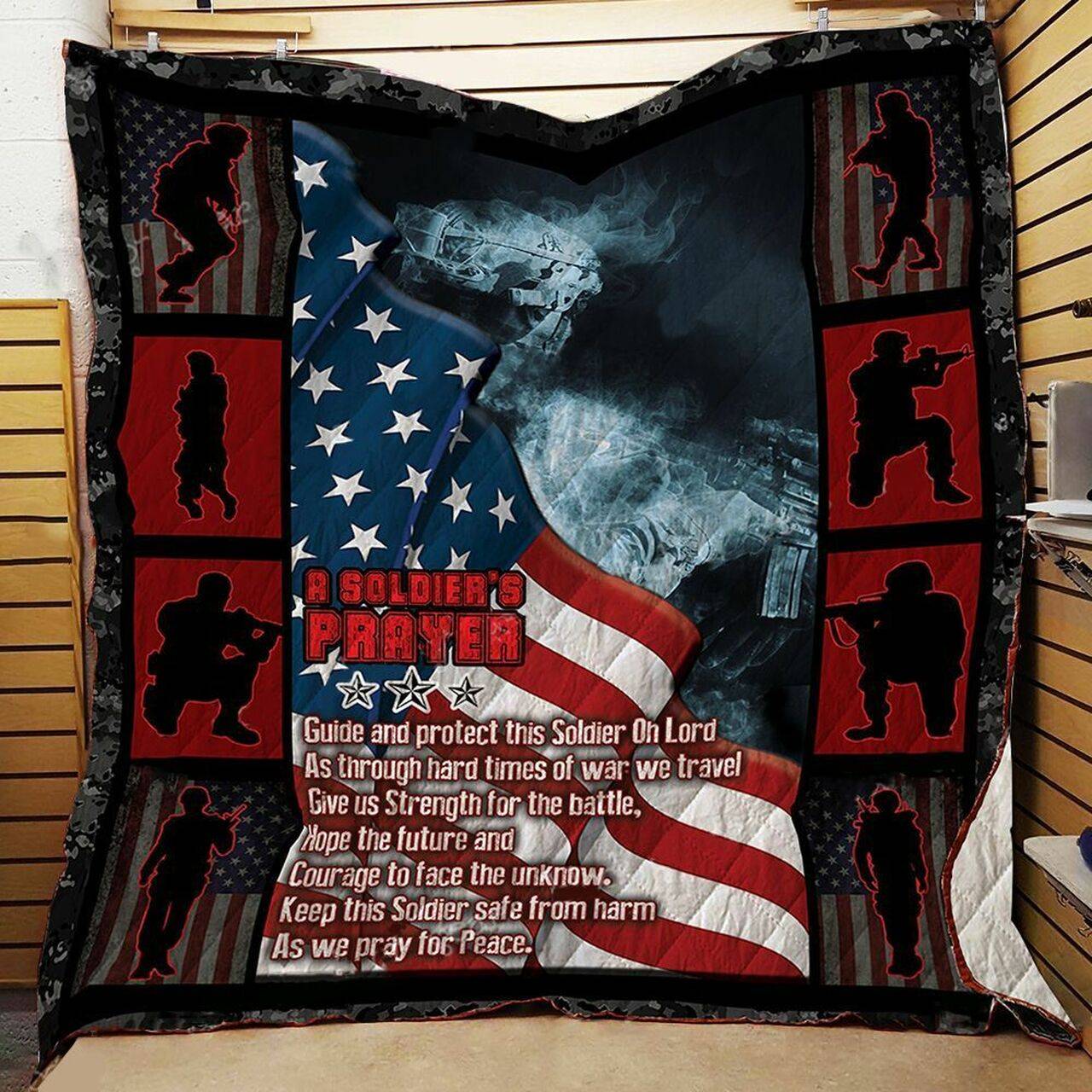 A Soldiers Prayer Quilt Blanket ABC07114047 and Home Decor