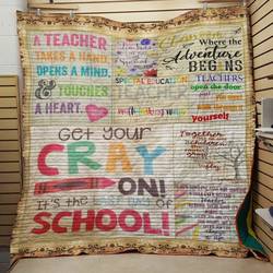 A Teacher Opens A Mind Clh1611013Q Quilt Blanket and Home Decor