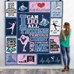 Aa Ice Skating Quilt Lighq Fuct2409 and Home Decor