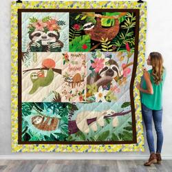 Aa Sloths Art Like Personalized Name Quilt Lifqs Fuct2409 and Home Decor