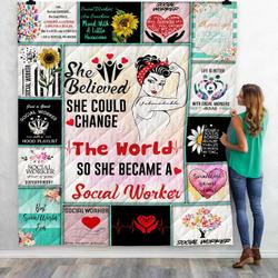 Aa Social Worker Quilt Lifsv Fuct2409 and Home Decor