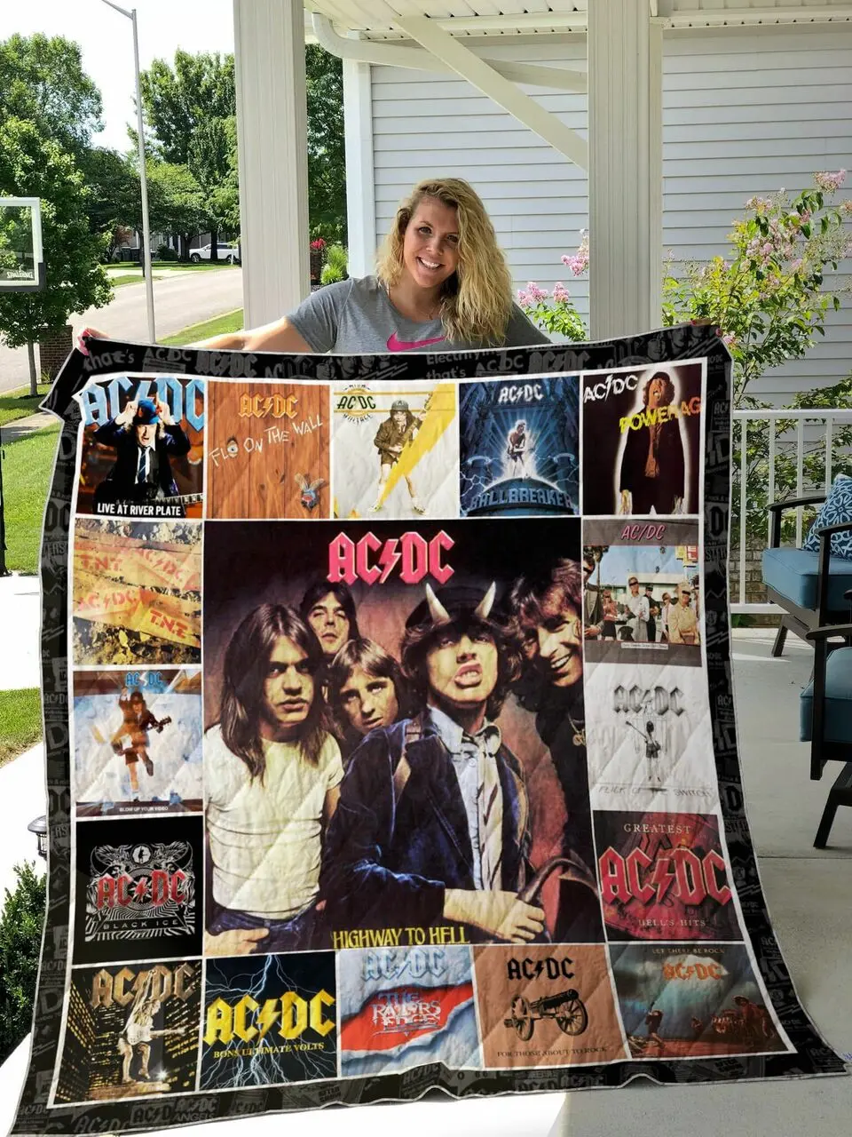 Ac Dc Albums Cover Poster Quilt Blanket and Home Decor