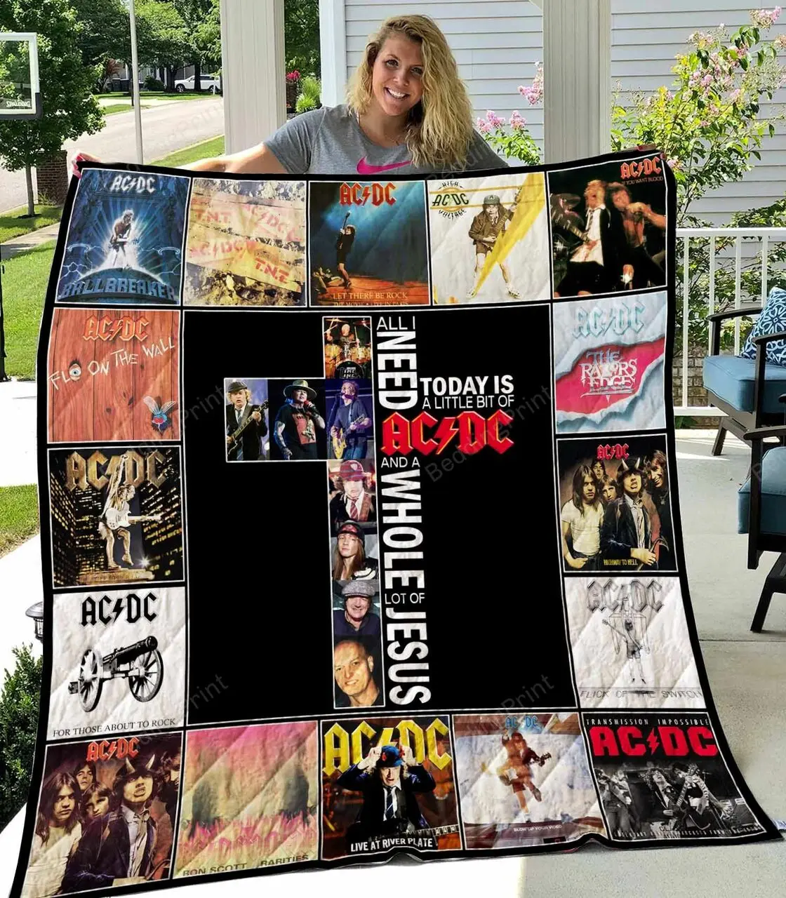 Acdc Quilt Blanket and Home Decor
