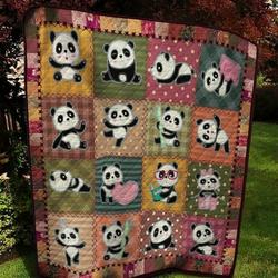 Active Panda Collection Quilt Blanket Great Customized Blanket Gifts For Birthday Christmas Thanksgiving and Home Decor