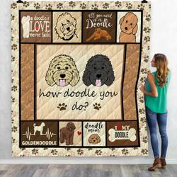 Ad Goldendoodle Dog Personalized Name Quilt Liflf Fuct2409 and Home Decor