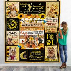 Ad Yorkshire Terrier And Sunflower Quilt Ligfh Fuct2409 and Home Decor
