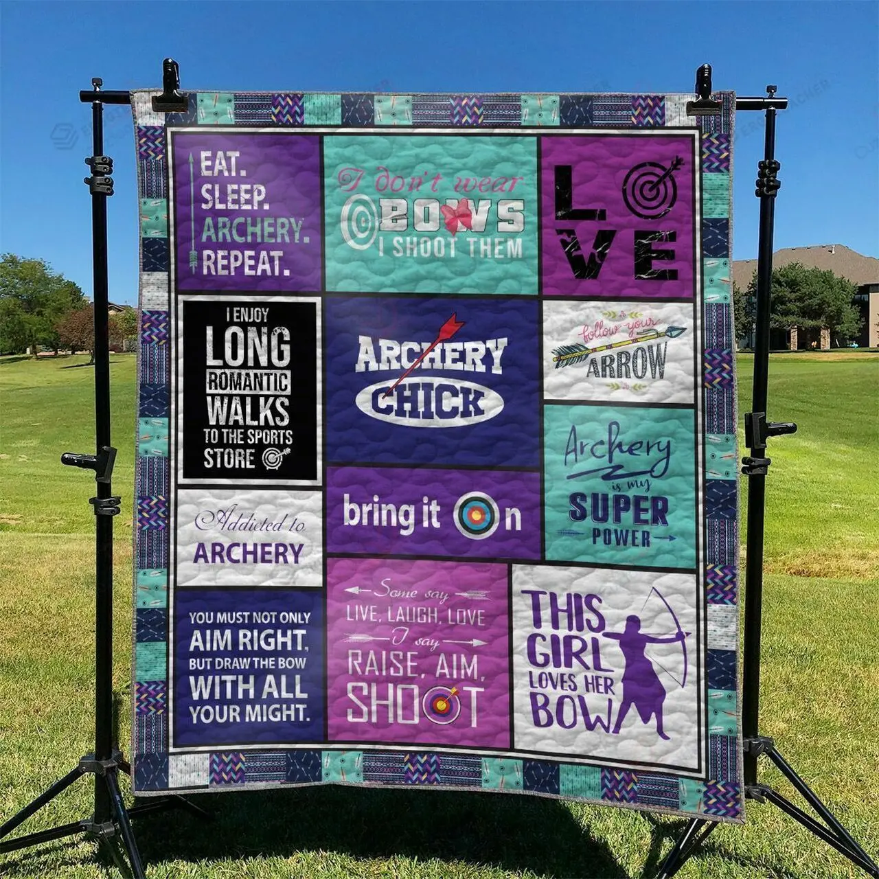Addicted To Archery Quilt Blanket Great Customized Blanket Gifts For Birthday Christmas Thanksgiving and Home Decor