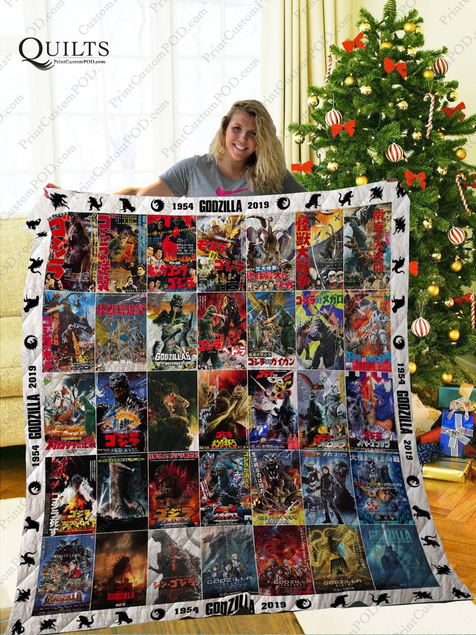 Adu - Godzilla Quilt Blanket Ver 3 and Home Decor