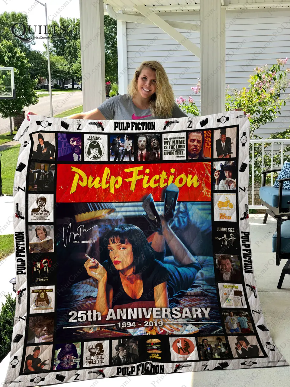 Adu -Pulp Fiction Quilt Blanket Ver 1 and Home Decor