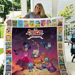 Adventure Time Quilt Blanket Finn, Jack, Bubblegum Vampire Queen,Ice King Gifts and Home Decor