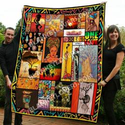 Africa One Love Quilt Blanket Great Customized Blanket Gifts For Birthday Christmas Thanksgiving and Home Decor