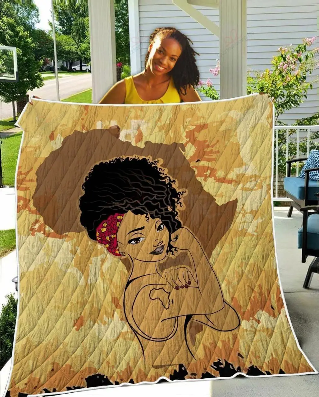 Africa Strong Black Women TH2309002CL Quilt Blanket and Home Decor