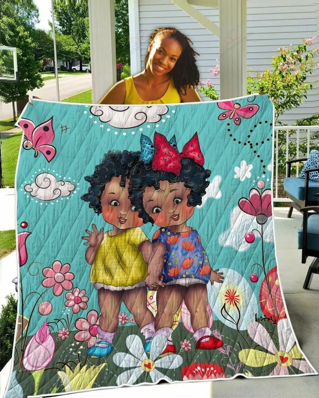 African Black Kids TH2309020CL Quilt Blanket and Home Decor