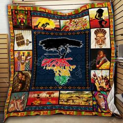 African Roots Quilt Blanket Great Customized Gifts For Birthday Christmas Thanksgiving Perfect Gifts For African Culture Lover and Home Decor