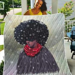 Afro Punk Afrocentric Snow Cold Boy TH2309055CL Quilt Blanket and Home Decor