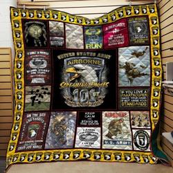 Airborne Veteran If You Love A Paratrooper Quilt Blanket Great Customized Gifts For Birthday Christmas Thanksgiving Veteran Day Perfect Gifts For Veteran and Home Decor