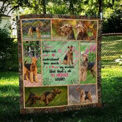 Airedale Terrier Heart Knows Cl09100008Mdq Quilt Blanket and Home Decor