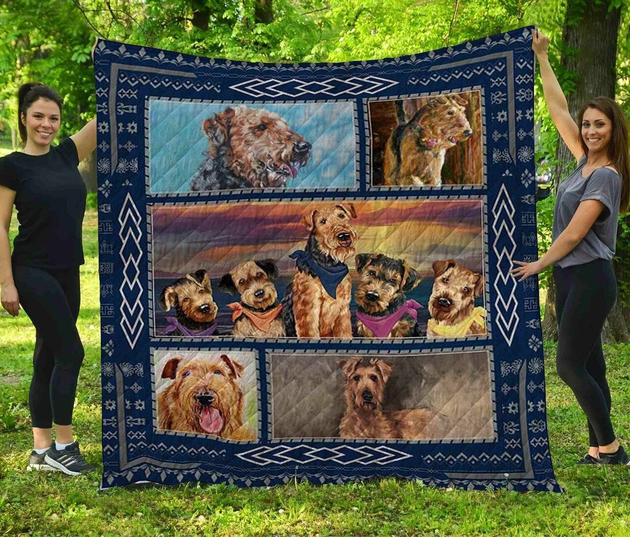 Airedale Terrier Jfj Quilt Ci and Home Decor
