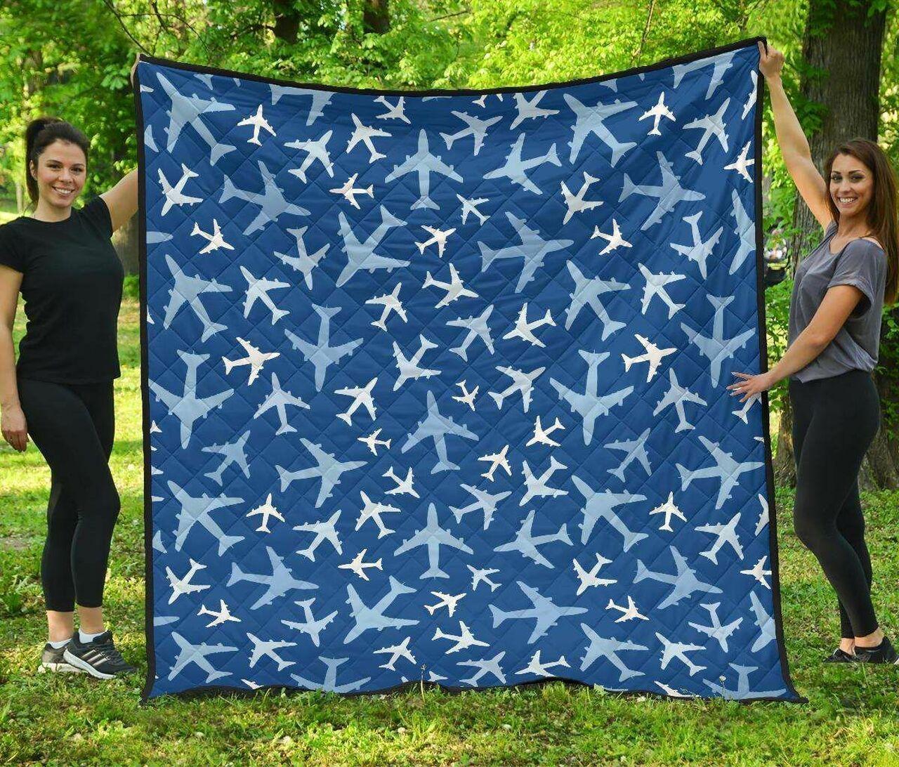 Airplane Pattern In The Sky DHCDHC DT1910 Quilt Blanket and Home Decor