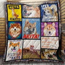 Akita Dogs Quilt Blanket A178 and Home Decor