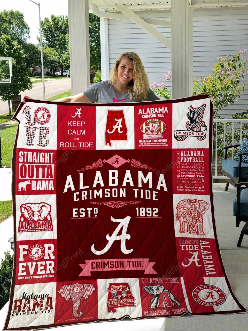Alabama Crimson Tide Quilt Blanket 01 and Home Decor