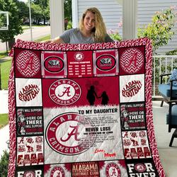 Alabama Crimson Tide  To My Daughter  Love Mom Quilt and Home Decor