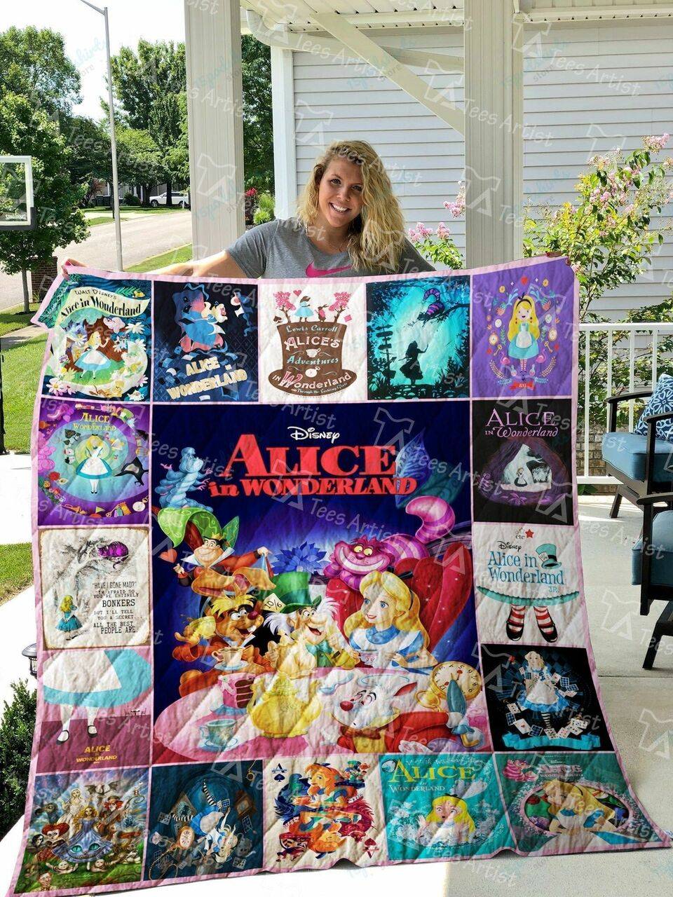 Alice In Wonderland Quilt Blanket 01939 and Home Decor